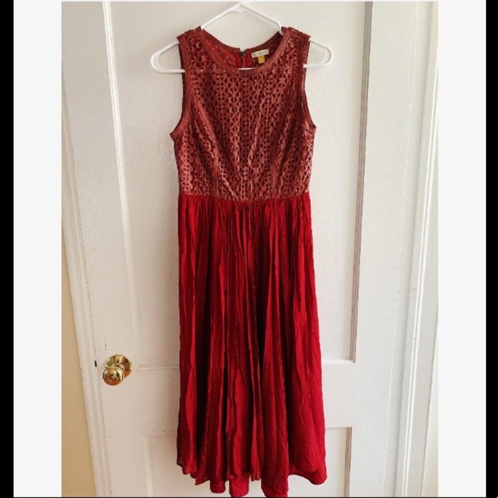 Anthropologie Leifsdottir Lasercut Leather Dress - Picture 4 of 8